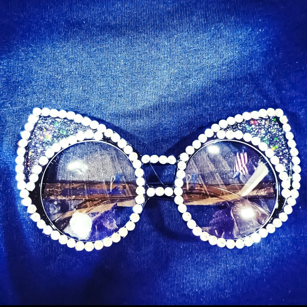 Rhinestone Encrusted Black Glasses | Bedazzled Novelty Glasses All Pairs NWOT - Picture 2 of 8